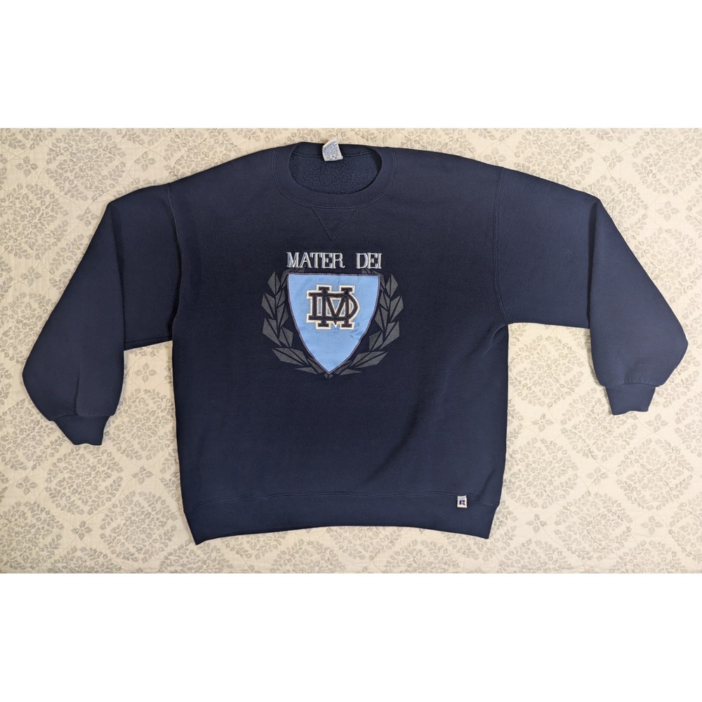 VTG USA Made Mater Dei High School Mens 2XL Sweatshirt Embroidered‎ Logo Russell